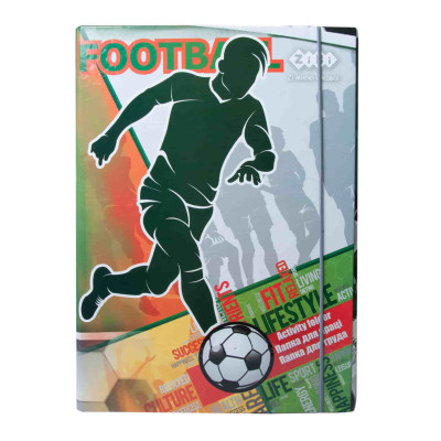 Папка для труда FOOTBALL, картонная, на резинках А4+ (300х212х28мм), KIDS Line
